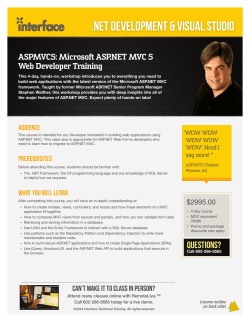 .NET DEVELOPMENT &amp; VISUAL STUDIO ASPMVC5: Microsoft ASP.NET MVC 5