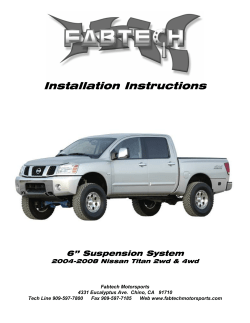 Installation Instructions 6” Suspension System 2004-2008 Nissan Titan 2wd &amp; 4wd