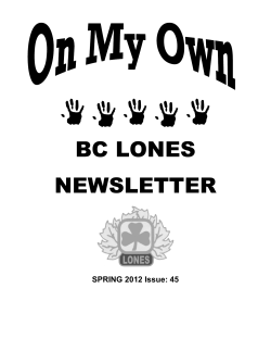 BC LONES NEWSLETTER SPRING 2012 Issue: 45
