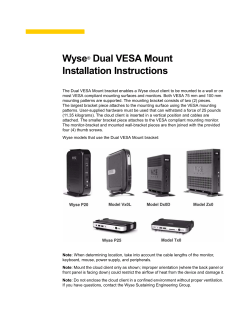 Wyse Dual VESA Mount Installation Instructions ®