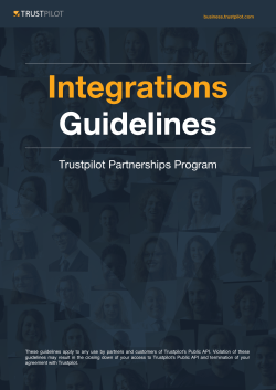 Integrations Guidelines Trustpilot Partnerships Program
