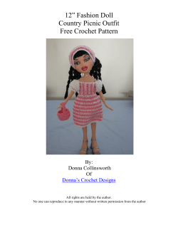 12” Fashion Doll Country Picnic Outfit Free Crochet Pattern By: