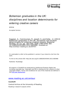 Bohemian  graduates in  the UK: entering creative careers