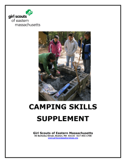 CAMPING SKILLS SUPPLEMENT Girl Scouts of Eastern Massachusetts