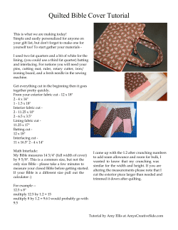 Quilted Bible Cover Tutorial