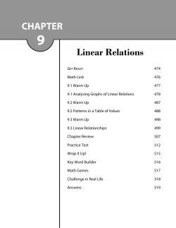 9  CHAPTER Linear Relations