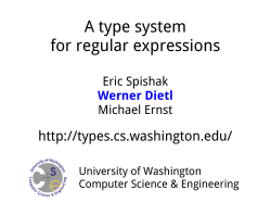 A type system for regular expressions  Eric Spishak
