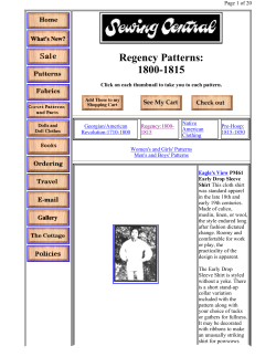 Regency Patterns: 1800-1815