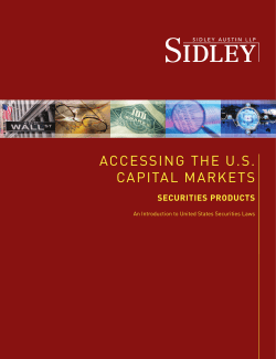 ACCESSING THE U.S. CAPITAL MARKETS SECURITIES PRODUCTS