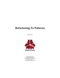 Refactoring To Patterns  version 0.17