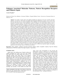 Pathogen Associated Molecular Patterns, Pattern Recognition Receptors and Pediatric Sepsis  Lesley