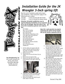 Installation Guide for the JK Wrangler 3-Inch spring lift