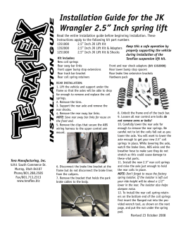 Installation Guide for the JK Wrangler 2.5” Inch spring lift