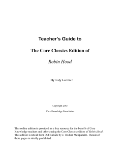 Teacher’s Guide to The Core Classics Edition of Robin Hood