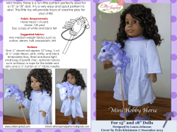Mini Hobby Horse is a fun little pattern perfectly sized... a 15” or 18” doll.  It is a very...