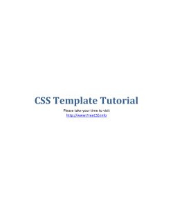 CSS Template Tutorial  Please take your time to visit