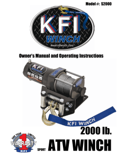 ATV WINCH 2000 lb. Owner’s Manual and Operating Instructions