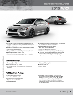 2015  NEW OR REVISED FEATURES WRX