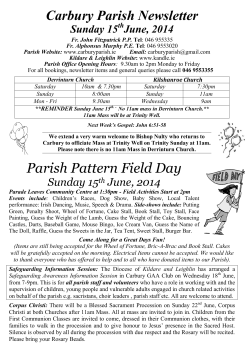 Carbury Parish Newsletter Sunday 15 June, 2014