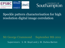 Speckle pattern characterisation for high resolution digital image correlation