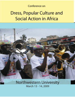 Dress, Popular Culture and Social Action in Africa Northwestern University