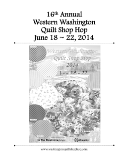 16 Annual Western Washington Quilt Shop Hop