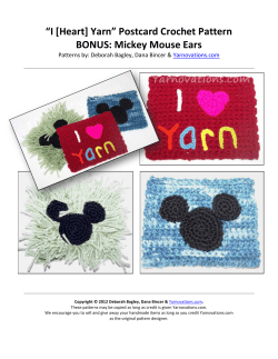 “I [Heart] Yarn” Postcard Crochet Pattern BONUS: Mickey Mouse Ears &amp;