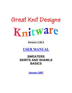 USER MANUAL SWEATERS SKIRTS AND SHAWLS