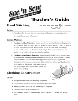 Teacher's Guide Hand Stitching Goals: