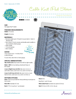 Cable Knit iPad Sleeve Knit • Episode 313NK SIZE FINISHED MEASUREMENTS