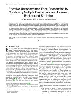 Effective Unconstrained Face Recognition by Combining Multiple Descriptors and Learned Background Statistics