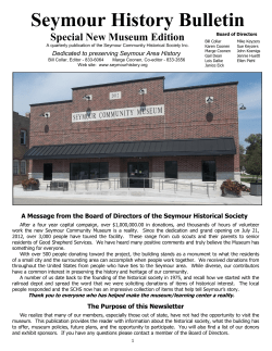 Seymour History Bulletin  Special New Museum Edition