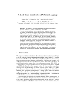 A Real-Time Specification Patterns Language Nouha Abid , Silvano Dal Zilio