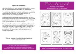 Form-A-Lines Stitching card patterns Available from Card Inspirations ®