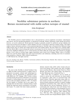 Neolithic subsistence patterns in northern John Krigbaum *