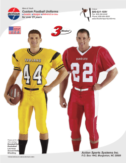Custom Football Uniforms Action Sports Systems Inc. 800-631-1091 for over 25 years