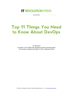 Top 11 Things You Need to Know About DevOps presents by Gene Kim
