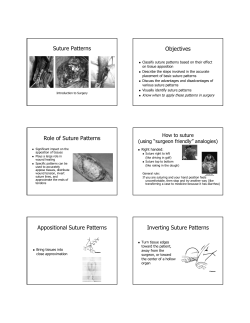 Suture Patterns Objectives
