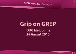 Grip on GREP IDUG Melbourne 26 August 2010 ADOBE
