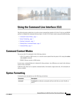 Using the Command Line Interface (CLI)