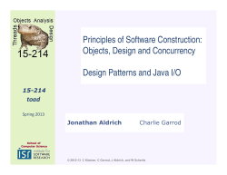 Principles of Software Construction: Objects, Design and Concurrency toad
