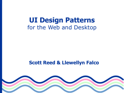 UI Design Patterns for the Web and Desktop