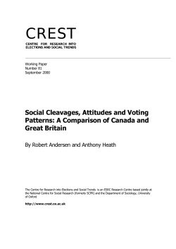 CREST  Social Cleavages, Attitudes and Voting Patterns: A Comparison of Canada and