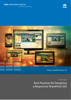 Best Practices for Designing a Responsive SharePoint Site White Paper