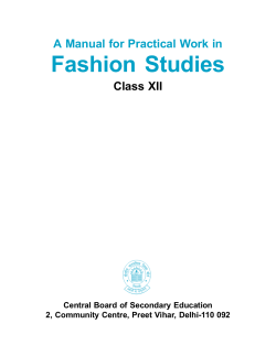 Fashion Studies A Manual for Practical Work in Class XII