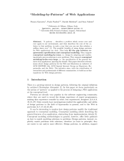 “Modeling-by-Patterns” of Web Applications Franca Garzotto , Paolo Paolini , Davide Bolchini