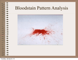 Bloodstain Pattern Analysis Tuesday, January 8, 13