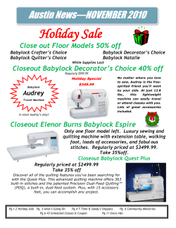 Holiday Sale Austin News—NOVEMBER 2010  Close out Floor Models 50% off