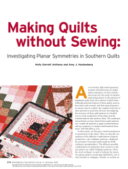 A Making Quilts without Sewing: Investigating Planar Symmetries in Southern Quilts