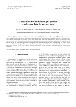 Three-dimensional human gait pattern – reference data for normal men